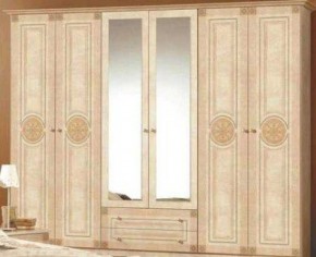 Шкаф 6-и дверный с зеркалами (02.146) Рома (беж) в Советском - sovetskiy.ok-mebel.com | фото