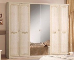 Шкаф 6-ти дверный с зеркалами (08.246) Ирина (беж) в Советском - sovetskiy.ok-mebel.com | фото