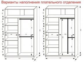 Шкаф-купе 1400 серии SOFT D8+D2+B2+PL4 (2 ящика+F обр.штанга) профиль «Графит» в Советском - sovetskiy.ok-mebel.com | фото 7