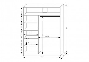 Шкаф-купе 1500 серии NEW CLASSIC K3+K3+B2+PL1 (2 ящика+1 штанга) профиль «Капучино» в Советском - sovetskiy.ok-mebel.com | фото 3