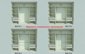 Шкаф-купе 2450 серии NEW CLASSIC K6Z+K1+K6+B22+PL2 (по 2 ящика лев/прав+1 штанга+1 полка) профиль «Капучино» в Советском - sovetskiy.ok-mebel.com | фото 6