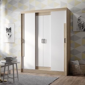 Шкаф-купе Смарт ШКК-06 (дуб сонома/белый) в Советском - sovetskiy.ok-mebel.com | фото