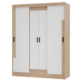 Шкаф-купе Смарт ШКК-06 (дуб сонома/белый) в Советском - sovetskiy.ok-mebel.com | фото 2