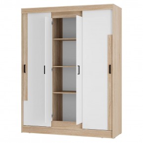 Шкаф-купе Смарт ШКК-06 (дуб сонома/белый) в Советском - sovetskiy.ok-mebel.com | фото 3