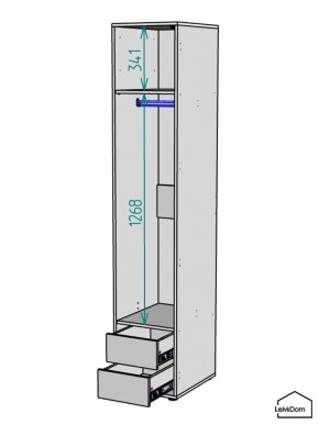 Шкаф Linnea MHR-1-3 2050х400х510 (ДВ-М 11.1.25) в Советском - sovetskiy.ok-mebel.com | фото 3