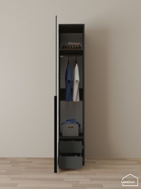 Шкаф Linnea MHR-1-3 2050х400х510 (Графит-М 11.1.25) в Советском - sovetskiy.ok-mebel.com | фото 3