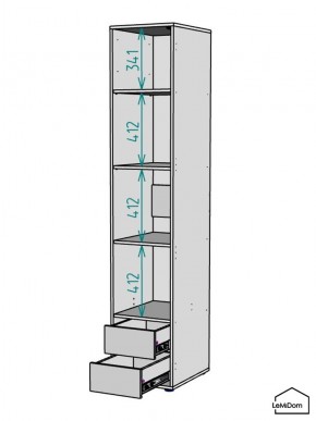 Шкаф Linnea MHR-1-4 2050х400х510 (Белый-М 11.1.1) в Советском - sovetskiy.ok-mebel.com | фото 4