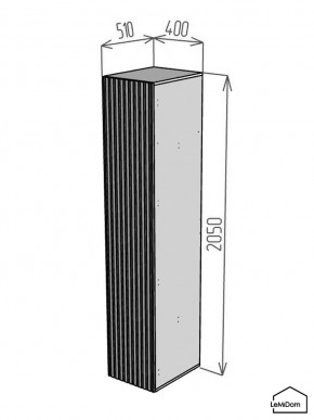 Шкаф Linnea MHR-1PO-2 2050х400х510 (Белый-М 11.1.1) в Советском - sovetskiy.ok-mebel.com | фото 2
