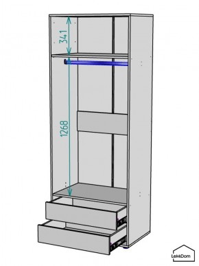 Шкаф Linnea MHR-2-3 2050х800х510 (Графит-М 11.1.25) в Советском - sovetskiy.ok-mebel.com | фото 3