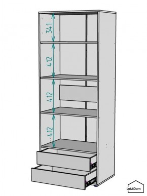 Шкаф Linnea MHR-2PO-4 2050х800х510 (Белый-М 11.1.1) в Советском - sovetskiy.ok-mebel.com | фото 3