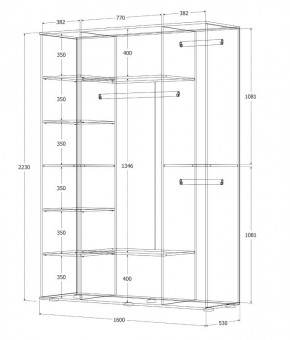 Шкаф Норден 1600 (Дуб Крафт Белый) в Советском - sovetskiy.ok-mebel.com | фото 3