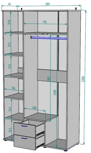 Шкаф Ольга H54 в Советском - sovetskiy.ok-mebel.com | фото 2