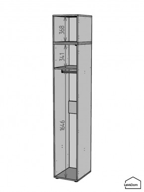 Шкаф с антресолью Linnea MHR-1A-1 2450х400х510 (ДВ-М 11.1.25) в Советском - sovetskiy.ok-mebel.com | фото 3
