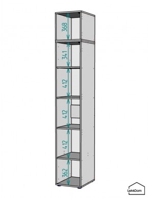 Шкаф с антресолью Linnea MHR-1A-2 2450х400х510 (ДВ-М 11.1.25) в Советском - sovetskiy.ok-mebel.com | фото 3