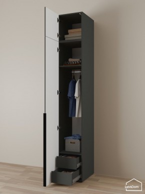 Шкаф с антресолью Linnea MHR-1A-3 2450х400х510 (Графит-М 11.1.25) в Советском - sovetskiy.ok-mebel.com | фото 5