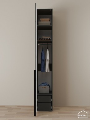 Шкаф с антресолью Linnea MHR-1A-3 2450х400х510 (Графит-М 11.1.25) в Советском - sovetskiy.ok-mebel.com | фото 6