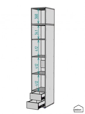 Шкаф с антресолью Linnea MHR-1A-4 2450х400х510 (ДВ-М 11.1.25) в Советском - sovetskiy.ok-mebel.com | фото 3