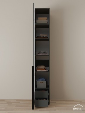 Шкаф с антресолью Linnea MHR-1A-4 2450х400х510 (Графит-М 11.1.25) в Советском - sovetskiy.ok-mebel.com | фото 4