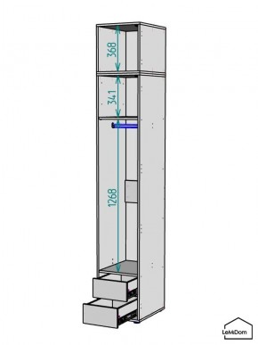 Шкаф с антресолью Linnea MHR-1POA-3 2450х400х510 (Белый-М 11.1.1) в Советском - sovetskiy.ok-mebel.com | фото 3