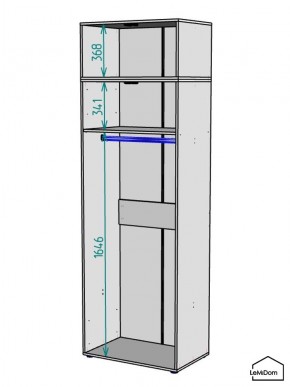 Шкаф с антресолью Linnea MHR-2A-1 2450х800х510 (Графит-М 11.1.25) в Советском - sovetskiy.ok-mebel.com | фото 3