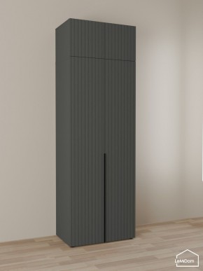 Шкаф с антресолью Linnea MHR-2A-2 2450х800х510 (Графит-М 11.1.25) в Советском - sovetskiy.ok-mebel.com | фото