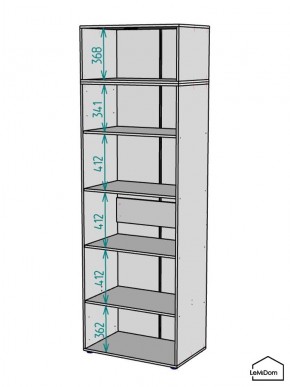 Шкаф с антресолью Linnea MHR-2A-2 2450х800х510 (Графит-М 11.1.25) в Советском - sovetskiy.ok-mebel.com | фото 3