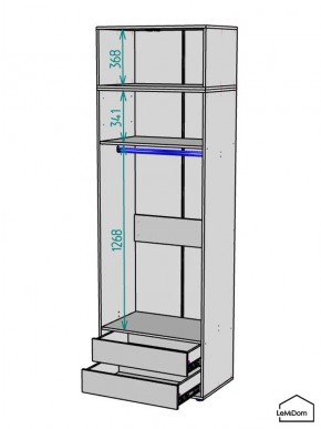Шкаф с антресолью Linnea MHR-2A-3 2450х800х510 (Белый-М 11.1.2) в Советском - sovetskiy.ok-mebel.com | фото 3