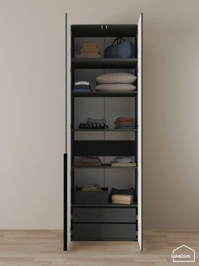 Шкаф с антресолью Linnea MHR-2A-3 2450х800х510 (Графит-М 11.1.25) в Советском - sovetskiy.ok-mebel.com | фото 5