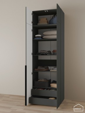 Шкаф с антресолью Linnea MHR-2A-3 2450х800х510 (Графит-М 11.1.25) в Советском - sovetskiy.ok-mebel.com | фото 6