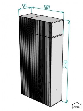 Шкаф с антресолью Linnea MHR-3POA-1 2450х1200х510 (Белый-М 11.1.2) в Советском - sovetskiy.ok-mebel.com | фото 2
