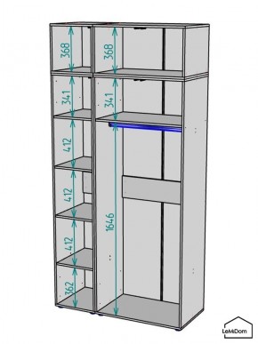 Шкаф с антресолью Linnea MHR-3POA-1 2450х1200х510 (Белый-М 11.1.2) в Советском - sovetskiy.ok-mebel.com | фото 3