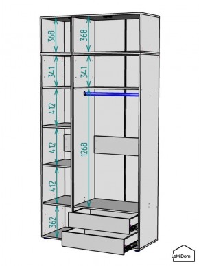 Шкаф с антресолью Linnea MHR-3POA-2 2450х1200х510 (Белый-М 11.1.2) в Советском - sovetskiy.ok-mebel.com | фото 3