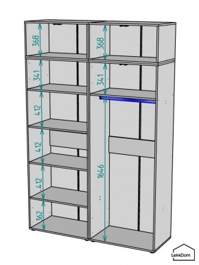 Шкаф с антресолью Linnea MHR-4A-1 2450х1600х510 (Графит-М 11.1.25) в Советском - sovetskiy.ok-mebel.com | фото 3