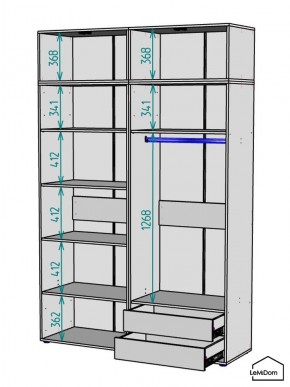Шкаф с антресолью Linnea MHR-4A-2 2450х1600х510 (ДВ-М 11.1.25) в Советском - sovetskiy.ok-mebel.com | фото 3