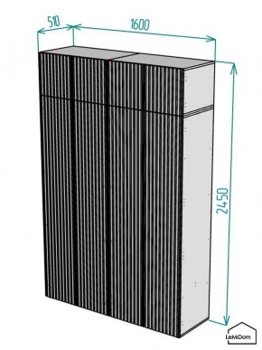 Шкаф с антресолью Linnea MHR-4POA-1 2450х1600х510 (Белый-М 11.1.2) в Советском - sovetskiy.ok-mebel.com | фото 2