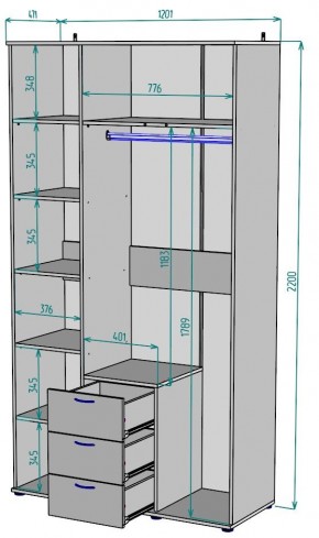 Шкаф с зеркалом Ольга H57_M в Советском - sovetskiy.ok-mebel.com | фото 2