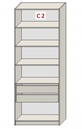 Шкаф СТАНДАРТ С1 без ящика серия "ГЕСТИЯ" (Бело-серый/Дуб Небраска натуральный ) 800*520*2300 в Советском - sovetskiy.ok-mebel.com | фото 6