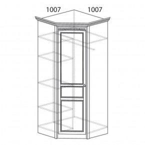 Шкаф угловой №183 "Лючия" Фасад зеркало (Угол 1007*1007) Дуб оксфорд в Советском - sovetskiy.ok-mebel.com | фото 2
