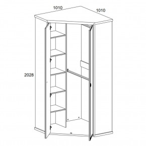 Шкаф угловой 2D, MAGELLAN, цвет Сосна винтаж в Советском - sovetskiy.ok-mebel.com | фото 2