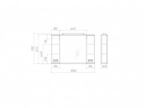 Шкаф-зеркало Cube 100 Эл. Домино (DC5013HZ) в Советском - sovetskiy.ok-mebel.com | фото 2