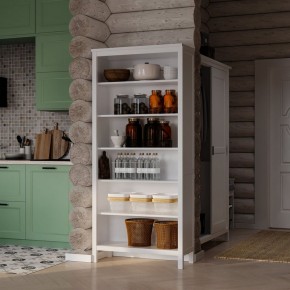 Стеллаж 00 Кантри, массив сосны, цвет белый в Советском - sovetskiy.ok-mebel.com | фото 4