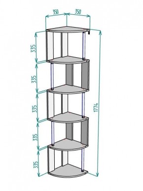 Стеллаж Maria S113-MA (Графит) в Советском - sovetskiy.ok-mebel.com | фото 3