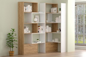 Стеллаж раздвижной (ЛДСП дуб крафт золотой/белый) в Советском - sovetskiy.ok-mebel.com | фото 2