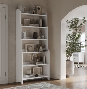 Стеллаж Вествик, массив сосны, цвет белый в Советском - sovetskiy.ok-mebel.com | фото 3