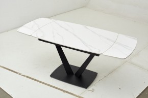 Стол ALATRI 120 MATT WHITE MARBLE SOLID CERAMIC / BLACK, ®DISAUR в Советском - sovetskiy.ok-mebel.com | фото