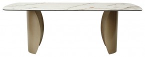 Стол BRONTE 220 KL-188 Контрастный мрамор матовый, итальянская керамика/ Шампань, ®DISAUR в Советском - sovetskiy.ok-mebel.com | фото 2