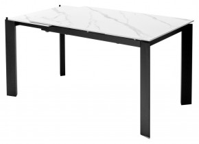 Стол CORNER 120 MATT WHITE MARBLE SOLID CERAMIC / BLACK, ®DISAUR в Советском - sovetskiy.ok-mebel.com | фото 4