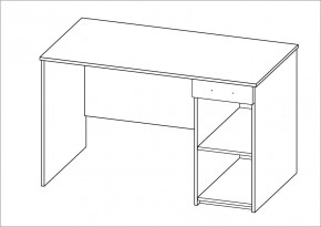 Стол КАСТОР письменный с одной тумбой и одним ящиком, цвет белый в Советском - sovetskiy.ok-mebel.com | фото 2