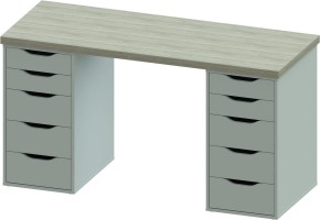 Стол письменный Ингар 2/55 140x75x55, дуб беленый/белый в Советском - sovetskiy.ok-mebel.com | фото 2