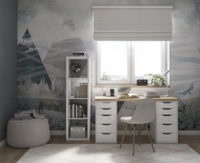 Стол письменный Ингар 2/55 140x75x55, дуб беленый/белый в Советском - sovetskiy.ok-mebel.com | фото 4